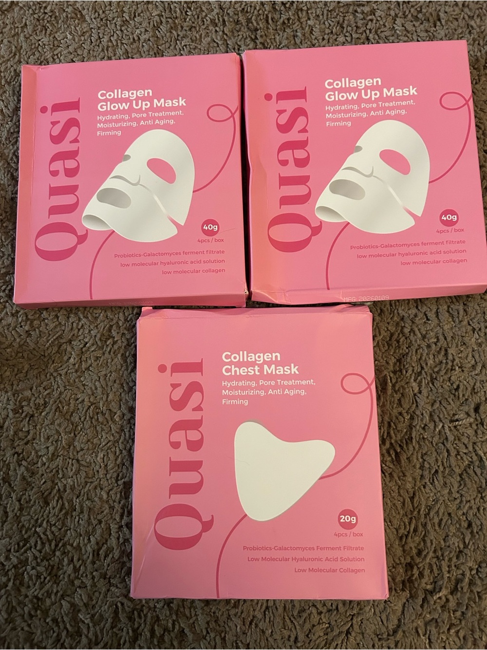 Collagen Glow Up & Chest Mask Set - Pink Hydrating Treatment